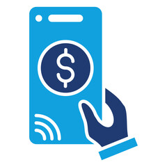 Online Payment Solid Blue Icon