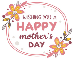Obraz premium Beautiful Floral Mother's Day Greeting Card Design for Loving Mothers.