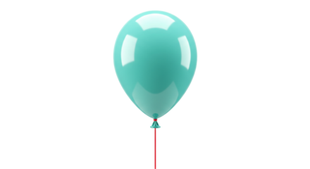 Isolated Teal Balloon