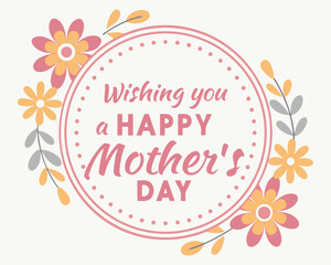 Beautiful Floral Mother's Day Greeting Card Design for Loving Mothers.