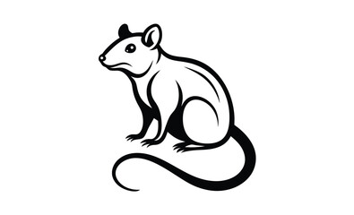 A rat vector icon silhouette