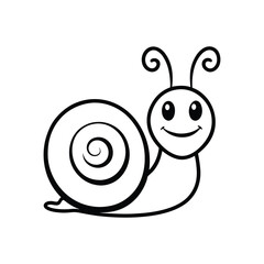 outline of cute a cute snail.eps
