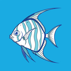 marine fish:Sapphire Ripplefish Artwork