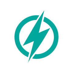 Power lightning logo vector icon.