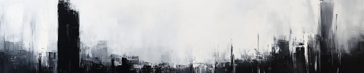 Abstract painting black and white tones