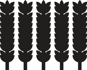 Vector set of black tree and cactus silhouettes with floral and nature elements for decoration and design