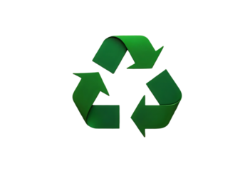 recycle symbol on white background