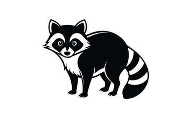 Raccoon black white silhouette