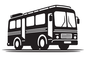 Vintage Bus Illustration for Transportation and Travel Enthusiasts