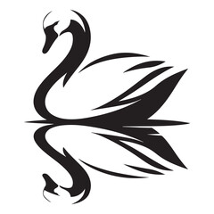 Elegant Swan Silhouette Graceful Bird Reflection Symbol Beauty and Purity
