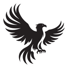 Majestic Eagle Silhouette Vector Illustration Freedom and Power Symbol