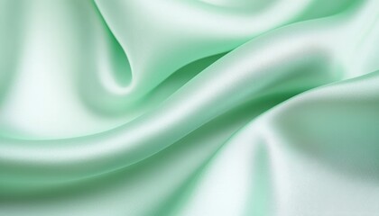 Obraz premium A close-up of soft, shimmering mint green fabric showcasing delicate folds and smooth textures.
