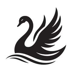 Elegant Swan Silhouette Vector Illustration Grace and Beauty