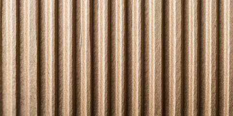 Textured Brown Kraft Paperboard - A slightly glossy, corrugated surface with alternating ridges and valleys, offering a natural and sturdy feel.