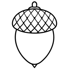 acorn silhouette line art vector illustration