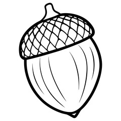 acorn silhouette line art vector illustration