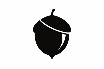 acorn silhouette line art vector illustration