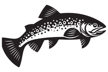 Detailed trout fish vector illustration art for fishing enthusiasts