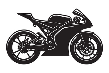 Obraz premium Powerful Motorcycle Silhouette Vector Illustration for Speed and Design Enthusiasts