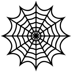 Obraz premium an intricate web spun silhouette line art vector illustration
