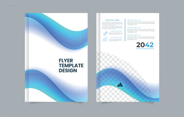 Fototapeta premium Wave. Set Abstract blue geometric modern annual report flyer Brochure leaflet, the presentation cover, magazine advertising. cover with an abstract background