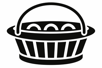 basket silhouette line art vector illustration