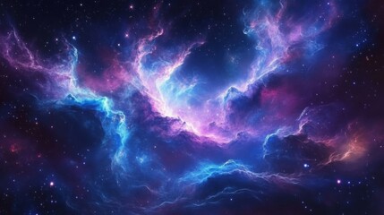 Fototapeta premium Vibrant Cosmic Nebula with Swirling Colors and Celestial Patterns