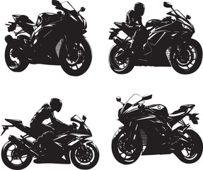 Obraz premium silhouette of clean vector of bike isolated