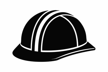 construction helmet silhouette line art vector illustration