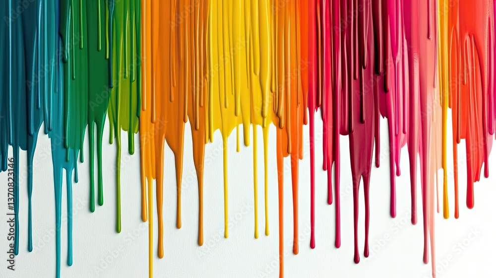 Poster colorful melted candy drips create a vibrant backdrop for text and creative design elements