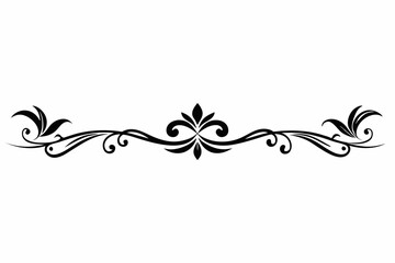 decorative divider line silhouette line art vector illustration