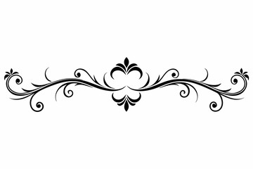 decorative divider line set silhouette line art vector illustration