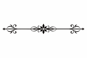 decorative divider line set silhouette line art vector illustration