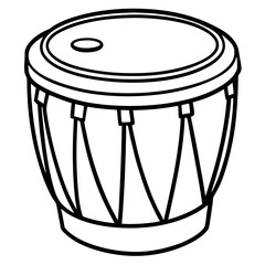 drum silhouette line art vector illustration