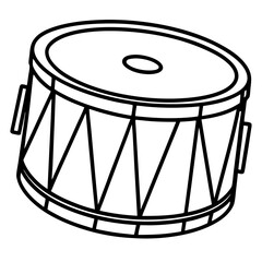 drum silhouette line art vector illustration