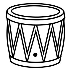 drum silhouette line art vector illustration