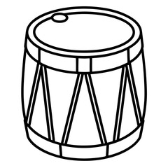 drum silhouette line art vector illustration