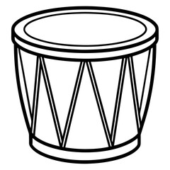 drum silhouette line art vector illustration