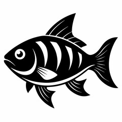 fish silhouette line art vector illustration