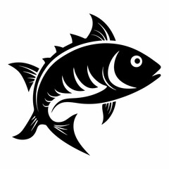 fish silhouette line art vector illustration