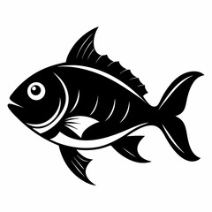 fish silhouette line art vector illustration