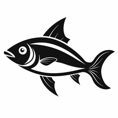 fish silhouette line art vector illustration