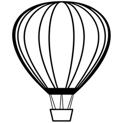 Obraz premium hot air balloon silhouette line art vector illustration