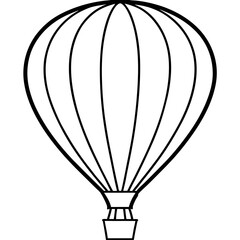 Obraz premium hot air balloon silhouette line art vector illustration