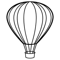 Obraz premium hot air balloon silhouette line art vector illustration