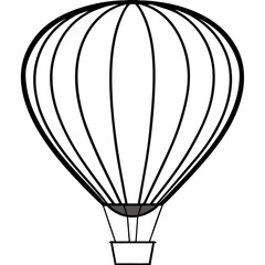 Obraz premium hot air balloon silhouette line art vector illustration