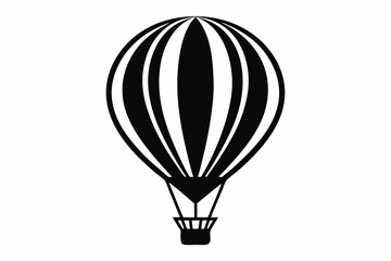 Obraz premium hot air balloon silhouette line art vector illustration