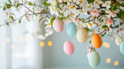 Easter Tree with Spring Flowers