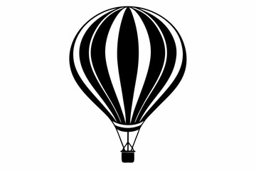 Obraz premium hot air balloon silhouette line art vector illustration