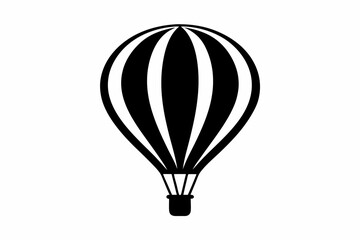 Obraz premium hot air balloon silhouette line art vector illustration